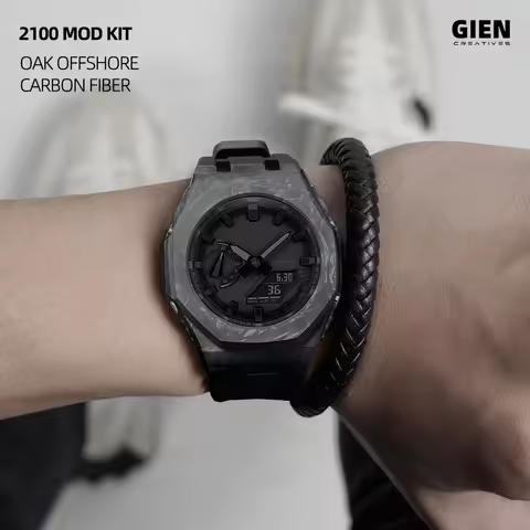 GienCreatives mod watchcase for gshock GA-2100 GA2110 Watch Stainless Steel Rubberstrap Kit Parts Ca