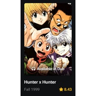 HUNTER X HUNTER 1999 COMPLETE SEASON (ENGLISH DUBBED AND SUBBED) + MOVIES (64GB USB)