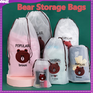 FJONE Thicken Bear Retractable Bag Packaging Bag Bear Storage Organizer Bag Travel Waterproof Packag