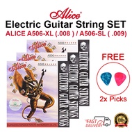 ALICE ( .008 or .009) A506 Electric Guitar String SET | Tali Gitar Elektrik 1 Set Original 吉他弦配件