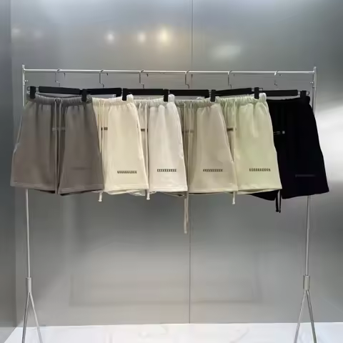 Luxury Men's Casual Shorts Reflective Letter Logo Designer Brand Cotton Shorts