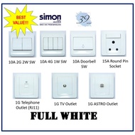 SIMON 39 Suis - 15A Round Pin Socket,2g2w,4g1w,Astro Outlet,TV Outlet,Doorbell Switch,2g Auto Gate S