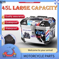 Akses motor ♗45L Motorcycle Box Suitable for Top Box Aluminium Motorcycle trunk Comfortable waterproof Top Box Motor Box Motosikal☚