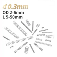 【XJK】Small spring SUS304 compression spring d0.3mm OD3/4/5/6mm length 5-50mm Watch spring Toy spring