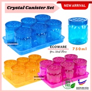 ECOWARE 6pcs Crystal Bekas Kuih Raya Set 750ml / Cookies Container Set/ Bekas Kuih Raya / Balang Kui