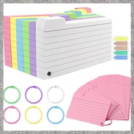 (BIGY) 300 Pack Index Cards 3inch X 5inch Ruled Index Cards with Ring Colored Lined Flash Cards Both