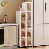 PoP Kitchen Slim Cabinet Organizer Bathroom Slim Drawer With Wheels Plastic Corner Organizer Rack