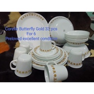 CORELLE BUTTERFLY GOLD 33PCS