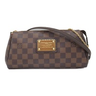 LOUIS VUITTON Eva 鏈條單肩手拿包 2way 包 N55213 Damier Ebene 二手 LV GHW