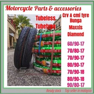 Tayar motor Tyre CRV Tubeless &amp; tubetype 70/90-18 80/90-18 60/80-17 70/80-17 70/90-17 80/ 90-17 bunga maxxis diamond