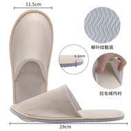 Slippers 3.18 Cotton Linen Large Size Disposable Beauty Salon Linen Hotel Household Hotel Slippers B &amp; B Thickened Special Hospitality