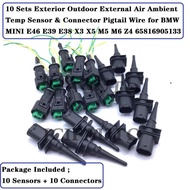 65816905133 Exterior Outdoor External Air Ambient Temp Sensor + Connector Pigtail Wire for BMW MINI 