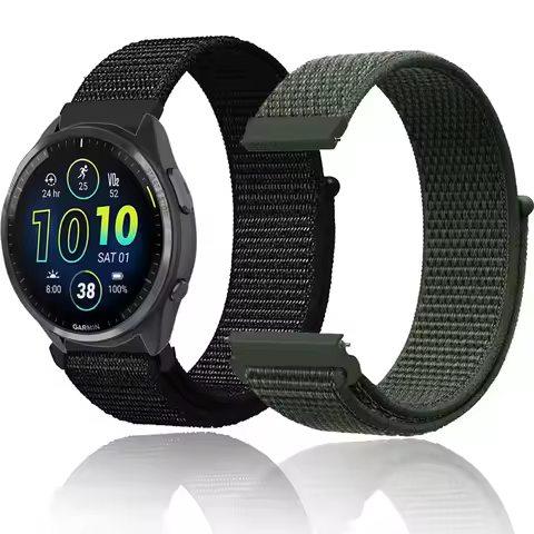 20mm 22mm Nylon Strap for Garmin Active 5 Forerunner 55 265 165 255 Replacement Wristband for Gramin