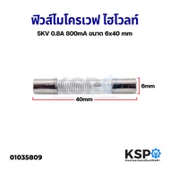 ฟิวส์ไมโครเวฟ ไฮโวลท์ 5KV 0.8A 800mA ขนาด 6x40 mm อะไหล่ไมโครเวฟ