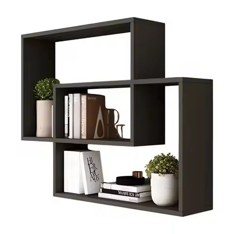 AEE8-Wall Shelf Wall-Mounted Bookshelf Wall-Mounted Decorative Wall Shelf Bedroom Storage Cabinet