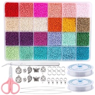 20000pcs Jewelry Making Kit Seed Beads Set 2mm Glass Beads Set Bracelets Necklace Ring Making Seedbeads Kit For DIY Art Craft Beads