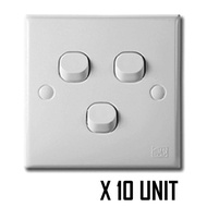 UMS 3031 3GANG 1WAY SWITCH (10UNIT/BOX) (SIRIM & JKR Approval)