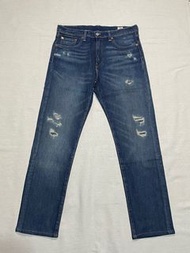 Levi’s levis 522 W30 L32 二手藍刷色破壞小直筒牛仔褲