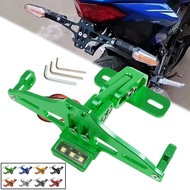 Universal Rear License Plate Mount Holder With LED Light For Honda For Kawasaki Z650 Z750 Z800 Z900/
