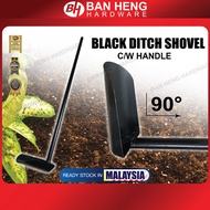 "SAMLEE'' / IRON BULL BLACK DITCH SHOVEL C/W HANDLE 90 DEGREE