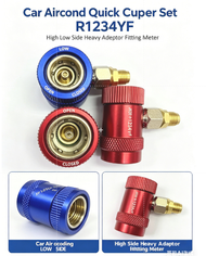 Car Aircond Quick Coupler Set R1234YF High & Low Side Heavy Duty Adaptor Fitting Meter Gas Aircon