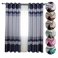 CURTAIN 1pcs Ring Eyelet Sun Insulation Langsir Thick Window Blackout 70% Shading UV Protection 100c