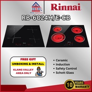【Free Install】 Rinnai | RB-6024H-CB | RB-6024E-CB | 4-zone Electric Hob | Induction Hob | Ceramic Ho