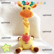OPTIMISTI Dancing Talking Giraffe Toy, Repeating What You Say Plush Stuffed Animal Toy,  Adjustable 