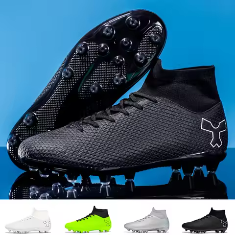 Professional Men's Outdoor Slip Resistant Soccer Shoes Social Soccer Boots Mens High Ankle Soccer Sh