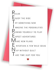 Huameigf Happy Retirement Card Gifts for Women Men, Funny Retirement Cards for Coworker Boss Colleague with Envelope, Humour Goodbye Card for Friend, Farewell Gift