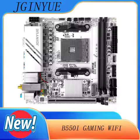 JGINYUE B550i GAMING Mini ITX Motherboard DDR4 Memory Support AM4 Ryzen 5 Series PCIe 4.0 Dual M.2 W