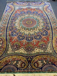 Persian Oriental carpet พรมเปอร์เซีย Isfahan design silk on silk material carpet size 6x9 ft hand ma