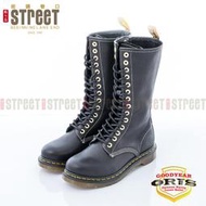 【街頭巷口 Street】ORIS 女款  馬丁式工法14孔 女中筒靴 SB15797N01 黑色