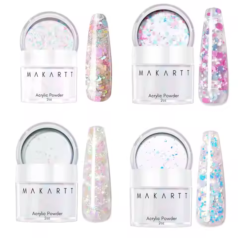 Makartt Acrylic Powder, 2oz Glitter Acrylic Nail Powder for Extension, Professional Shiny Nail Acryl