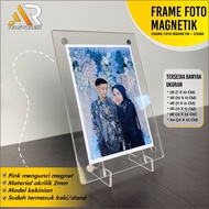 Acrylic Magnetic Photo Frame (Photo + Frame) Aesthetic Magnetic Photo Frame Size 2R 3R 4R 5R 6R 8R A