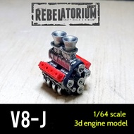 REBEL ENGINE V8-J DETAILING DIECAST 1/64 BLOWN ENGINE