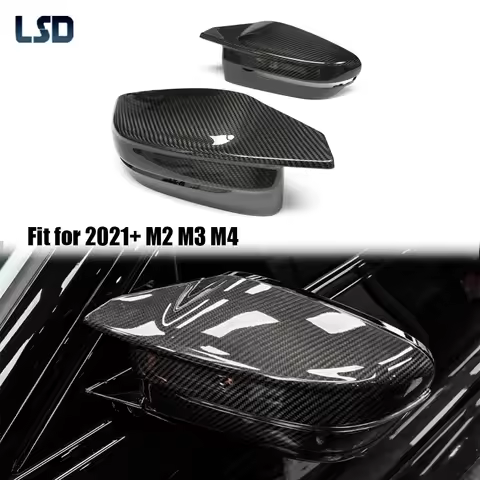 LHD RHD For 2021+BMW M2 M3 M4 G87 G80 G81 G82 G83 Dry Full Carbon Fiber Mirror Cover Replace Side Do