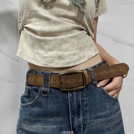 American Belt Men's Belt y2k Female 2025 Young Man Hot Girl with Skirt High-End Trendy Retro Brown 1