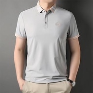 MMLLZEL Summer Thin Section Lapel T-shirt Short Sleeve Men's Polo Shirt Casual Breathable Half-sleeve Tops (Color : D, Size : 4XL code)