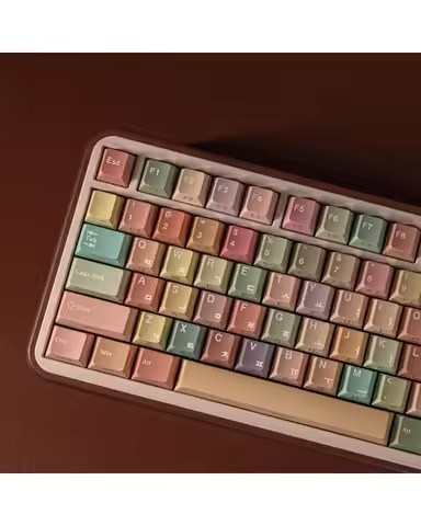 Multi Language Jelly PBT Keycaps Double Engraved Light Transmitting OEM Height Korean Russian Thai F
