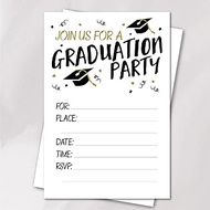 VNWEK 2023 Graduation Party Invitations With Envelopes,Glitter Graduation Cap Double-sided Printed Party Invitations Invite Cards for College High School,Grad Celebration Invites(20 Sets)