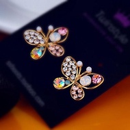Hollow butterfly stone stud (AG02)