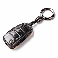 Soft TPU Key Caps Cover For Audi A3 Q2 Q3 Q7 TT 8v 8p III A1 A4 B7 Rs3 A6 C6 Sline Car Key Holders A