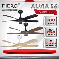 Fiero ALVIA / ALVIA LED 5 Blades DC Motor Ceiling Fan with 24 Speeds Remote Control - Black/White/Pi