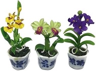 3pc Miniature Flower Clay Dollhouse Fairy Garden Mini Plant Trees Ceramic Paint Furniture Bundles Ar