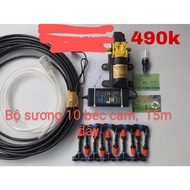 [Đã ráp sẵn] Bộ phun sương tự động ( hẹn giờ or smart wifi) bơm đơn Sinleader 10 20 béc cam tưới cây