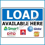 Laminated Signages Load Available Here Sticker Signage PVC Sign Boards Load SIM Available here