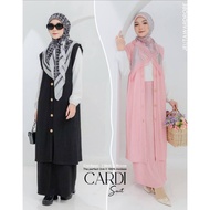 JW 🔥 CARDI SUIT 3 IN 1 IRONLESS 🔥 Material Wrinkless Pleated &amp; Cey Crepe (Cardigan + Blouse + Skirt) by Jelita Wardrobe