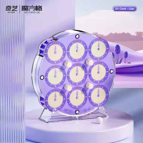 [JudyCube] QiYi Clock Lilac Puzzle Qiyi Magnetic Clock Qiyi Chuanshi Clock Cube Puzzle Speed Magnet 