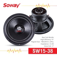 Soway ลำโพง ซับวูฟเฟอร์ Bass Sub Woofer ขนาด 15 นิ้ว Magnet Size: 180x20mm. x2Pcs.  Impedance: 4+4Ω Voice Coil : 3"  จำนวน 1 ดอก SW15-38